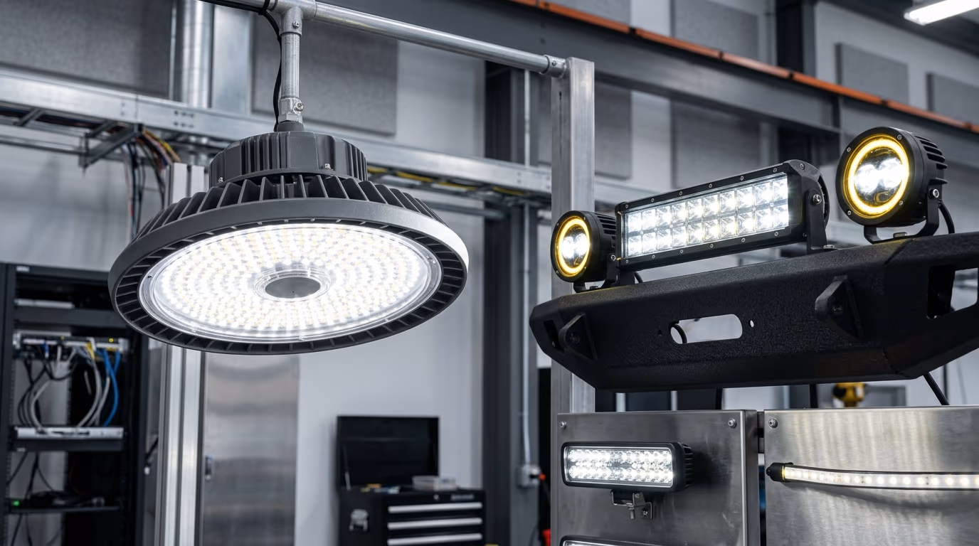 Jupiter LED commercial high bay fixtures, pod lights, and off-road lighting products