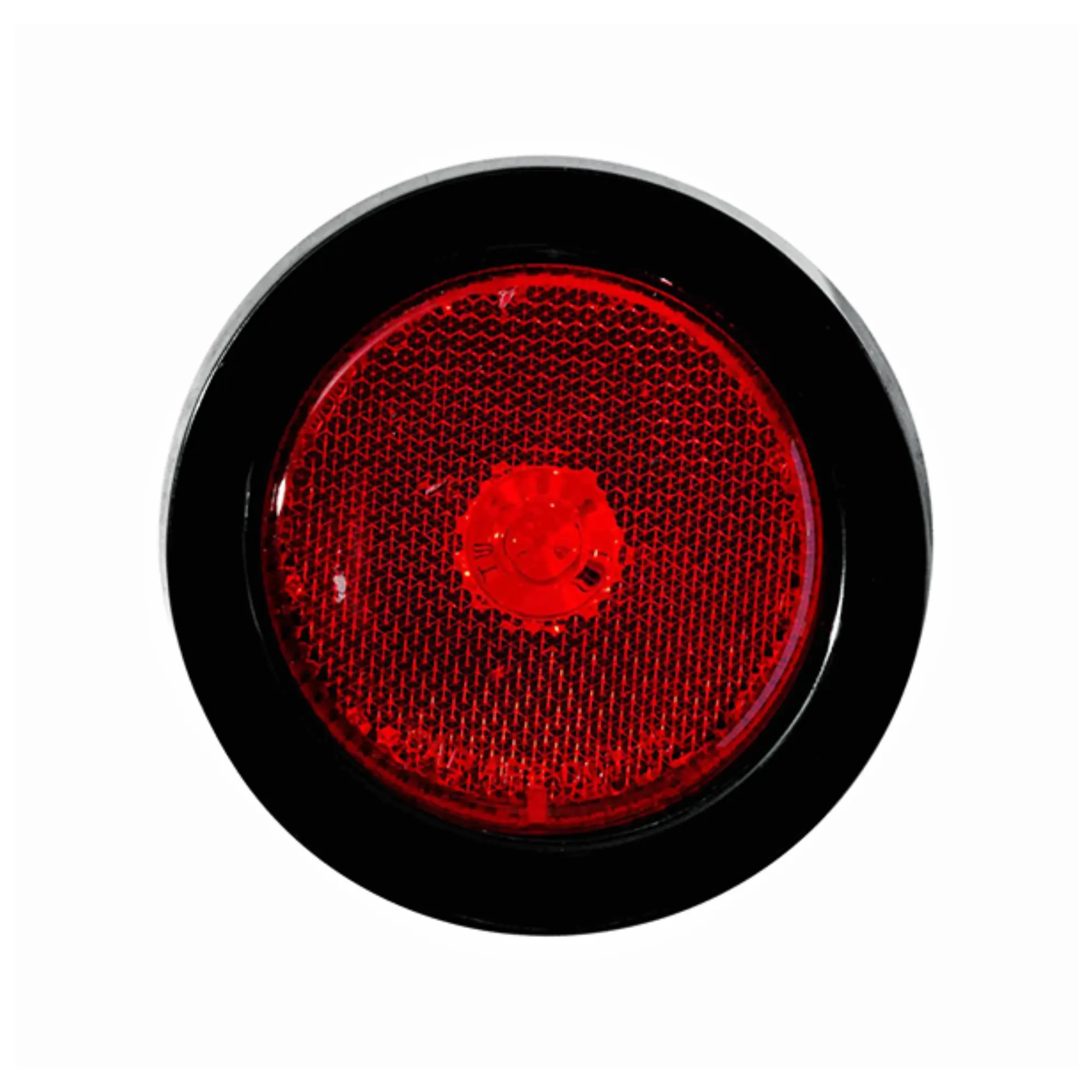 LED 2.5” Round Marker Light, Dark Red Lens, 3 Red LEDs, Grommet & Plug