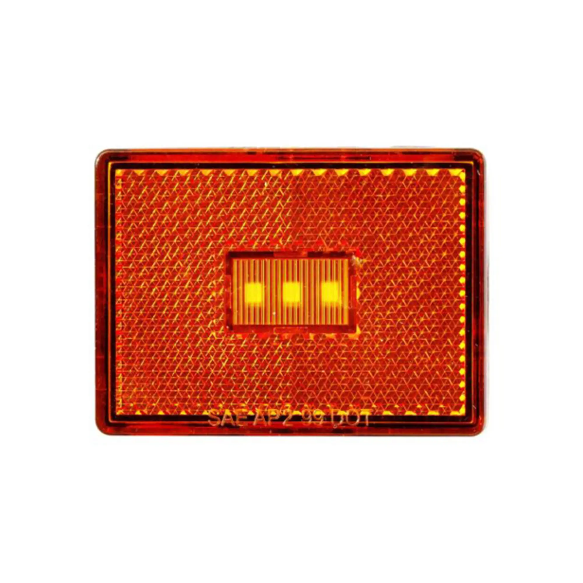 LED 2” Square Marker Light, Red Lens, 3 Red LEDs, Self-Grounding