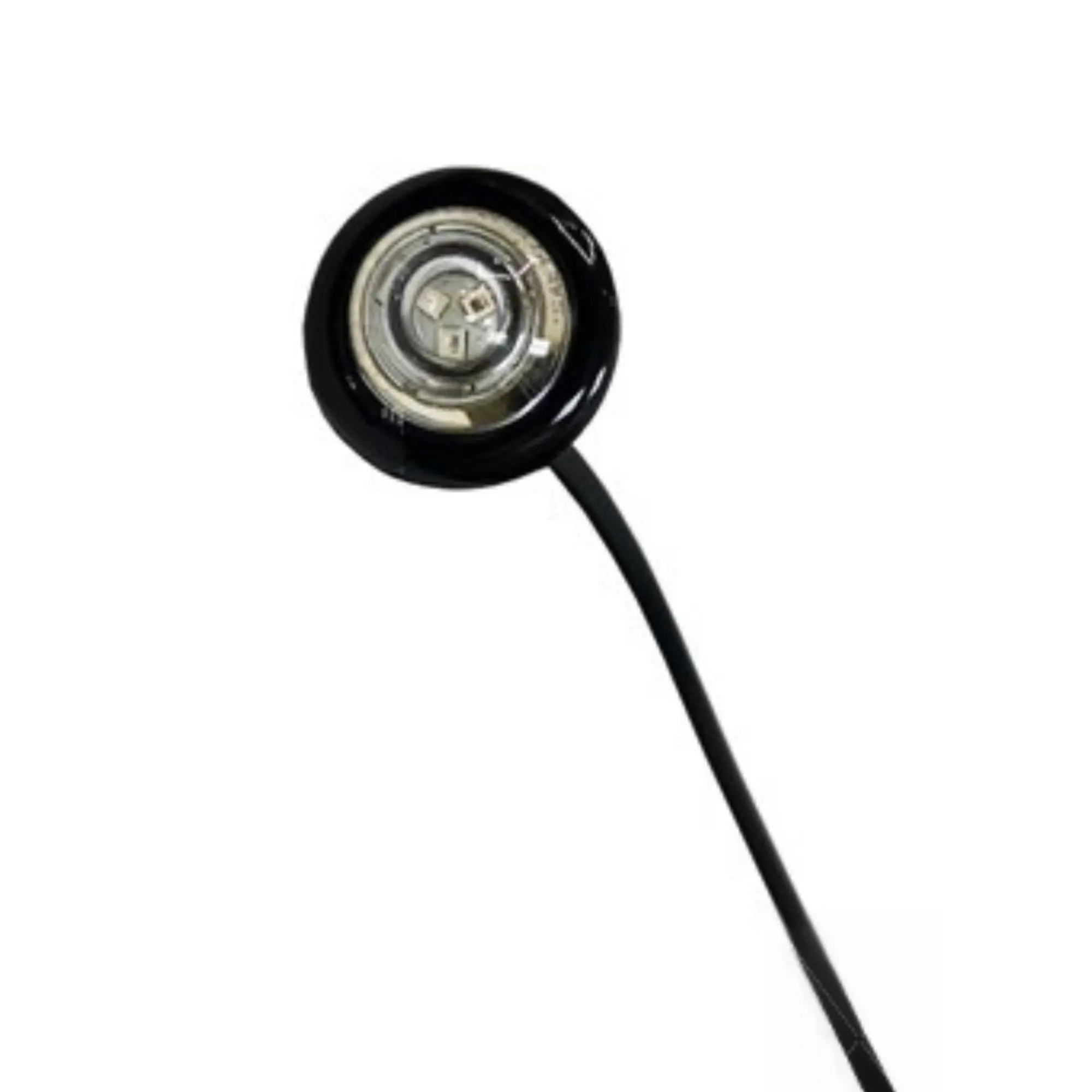LED 3/4” Round Marker Light, Amber Lens, 3 Amber LEDs, 6” Bullet End