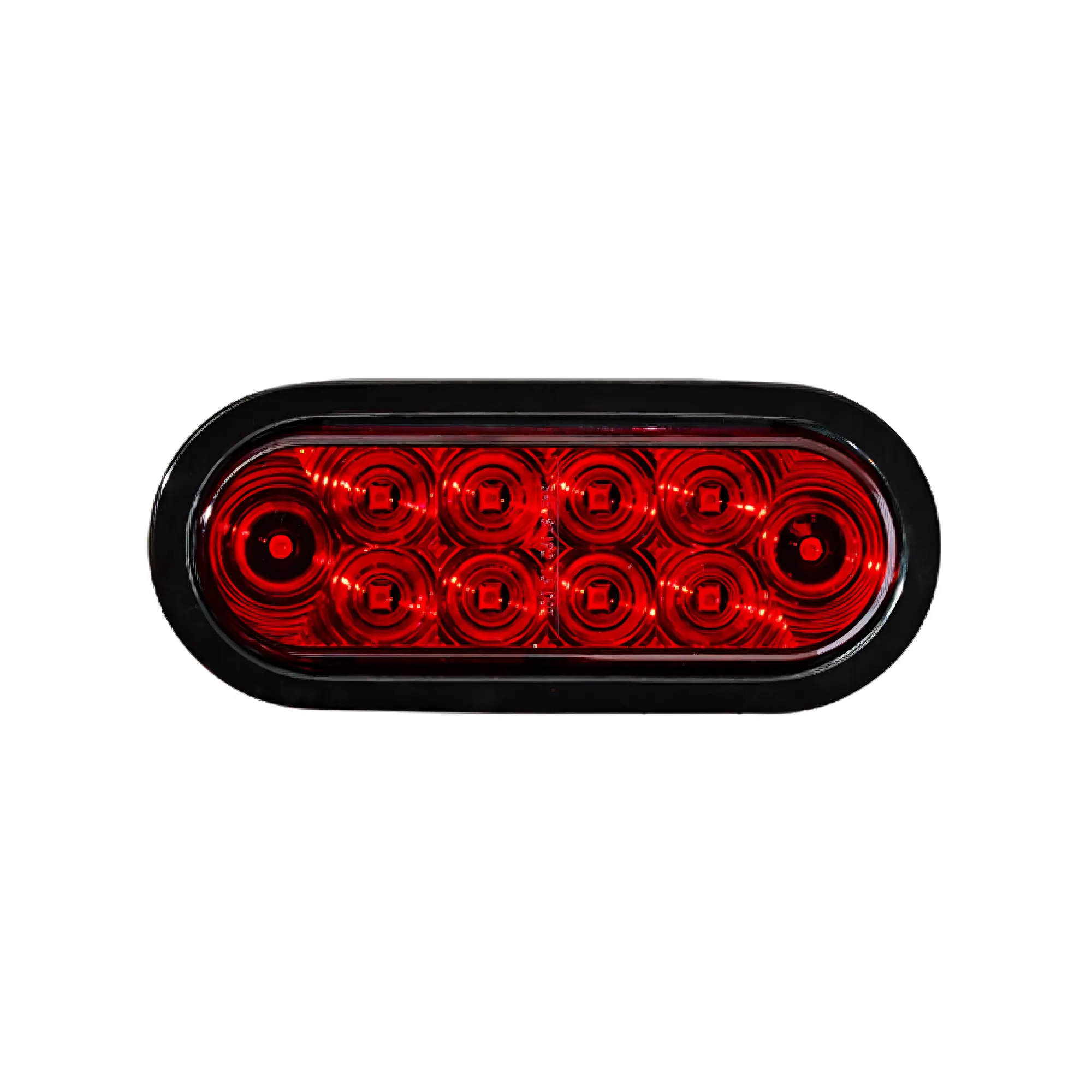 LED 6” Oval, Stop/Turn/Tail Light, Dark Red Lens, 10 LEDs, Grommet & No Plug