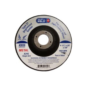 CNW-T27 Pipe Cut/Grind Wheel Single Grit 4.5" x 1/8" x 7/8"