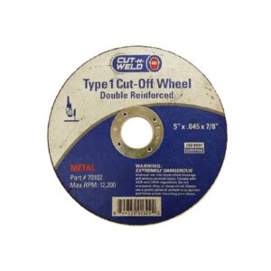 Type 1 Cut-off Wheels, Double Reinforced 5" x 0.45" x 7/8"