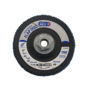 T29 Zirconia Flap Discs 5", High Density, Grit 40, with Hub