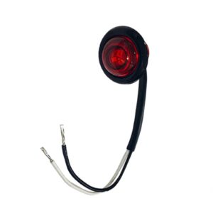 LED 3/4” Round Marker Light, Red Lens, 3 Red LEDs, 6” Bare End