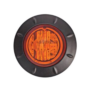 LED 1.5” Round Marker Light, Amber Lens, 6 Amber LEDs, 6” Pigtail