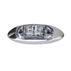 LED 2.6” x 1” Marker Light and Clearance Light Kit with Chromed Sleek Bezel, 2 White LEDs