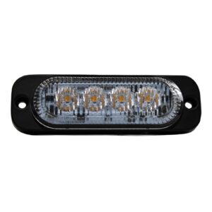 Strobe Light, 4 LED, 2W Directional, Amber/White, 10 Flash Patterns
