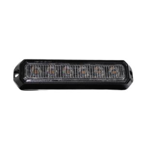 Strobe Light, 6 LED, 18W Directional, Amber/White, 10 Flash Patterns