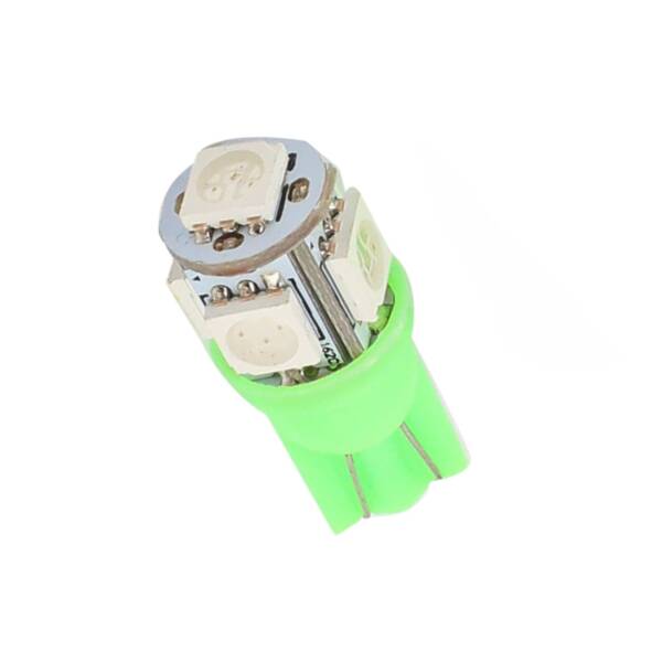 Bulb, LED, 194/168/175/2825, T10 Wedge Base, Green