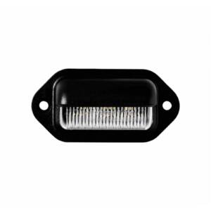 LED Mini License Plate Light, Clear Lens, 6 White LEDs, Black ABS Housing