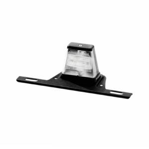 LED License Plate Light, Clear Lens, 6 White LEDs, Black ABS Housing, Black Steel/Metal Bracket