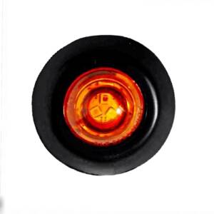 LED 3/4” Round Marker Light, Amber Lens, 3 Amber LEDs, 6” Bare End, Large Grommet