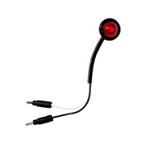 LED 3/4” Round Marker Light, Red Lens, 3 Red LEDs, 6” Bullet End