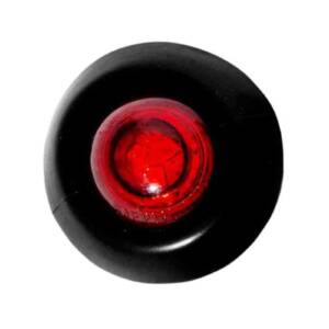 LED 3/4” Round Marker Light, Red Lens, 3 Red LEDs, 6” Bare End, Large Grommet