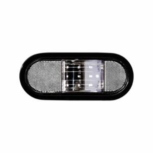 LED 6” Oval, Mid Ship/Turn/Marker Light, Clear Lens, 9 LEDs, Grommet & No Plug