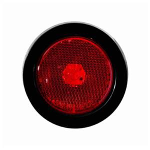 LED 2.5” Round Marker Light, Dark Red Lens, 3 Red LEDs, Grommet & Plug