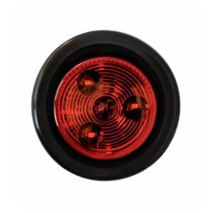 LED 2” Round Marker Light, Dark Red Lens, 4 Red LEDs, PCP2 Rated, Grommet & Plug