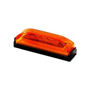 LED 4” x 1” Rectangular LED Marker and Clearance Light Black Base Mount Kit, 12 Red LEDs