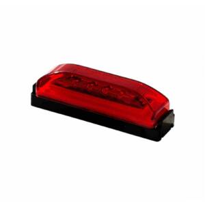 LED 4” x 1” Rectangular LED Marker and Clearance Light Black Base Mount Kit, 12 Amber LEDs