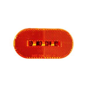 LED 4” x 2” Oblong LED Bulleye Marker and Clearance Light, Reflex Reflector, 10 LEDs Amber