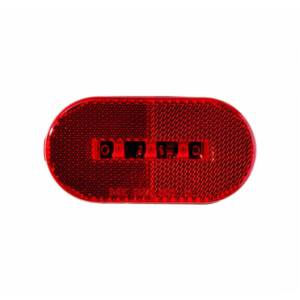 LED 4” x 2” Oblong LED Bulleye Marker and Clearance Light, Reflex Reflector, 10 LEDs Red