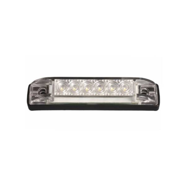 LED 4” Slim Line Marker Light, Surface Mount, 6 LED Clear