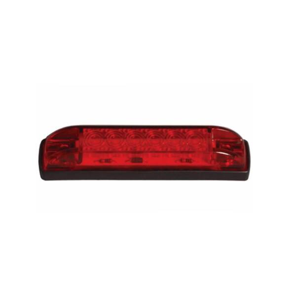LED 4” Slim Line Marker Light, Surface Mount, 6 LED Red