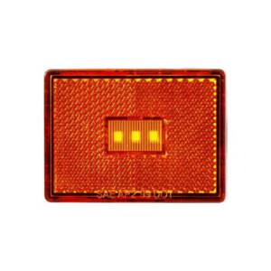 LED 2” Square Marker Light, Amber Lens, 3 Amber LEDs, Self-Grounding