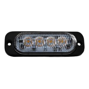 Strobe Light, 4 LED, 2W Directional, Amber/White, 10 Flash Patterns