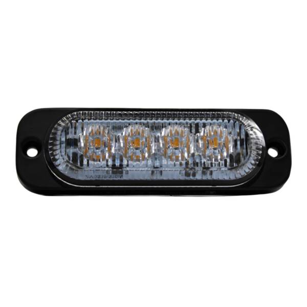 Strobe Light, 4 LED, 2W Directional, Amber/White, 10 Flash Patterns