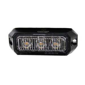 Strobe Light, 3 LED, Directional, Amber/Amber, 18 Flash Patterns