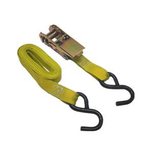 Ratchet Tie-Down Straps "S" Hooks, 1" x 12', Yellow