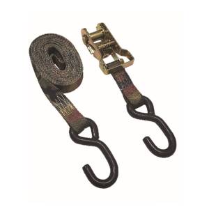 Ratchet Tie-Down Straps "S" Hooks, 1" x 15', Camo