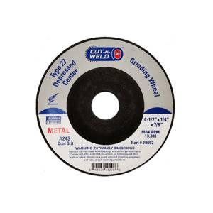 CNW-T27 Grinding Wheel With Dual Grit 4.5" x 1/4" x 7/8"