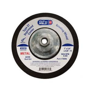 CNW-T27 Grinding Wheel With Dual Grit 7" x 1/4" x 5/8"-11, With Hub