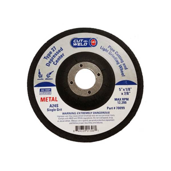 CNW-T27 Pipe Cut/Grind Wheel Single Grit 5" x 1/8" x 7/8"