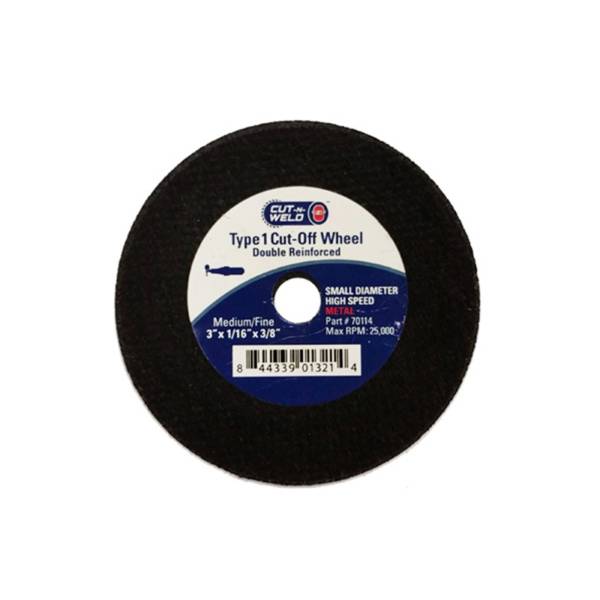 Type 1 High Speed Cut-off Wheels, Grit M 3" x 1/16" x 3/8"