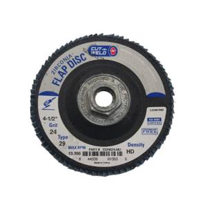 T29 Zirconia Flap Discs 4.5", High Density, Grit 24, with Hub