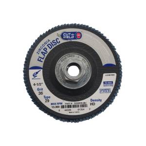 T29 Zirconia Flap Discs 4.5", High Density, Grit 36, with Hub
