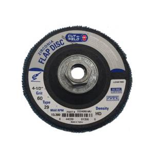 T29 Zirconia Flap Discs 4.5", High Density, Grit 60, with Hub