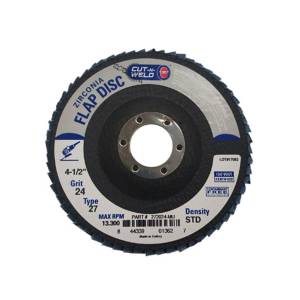 T27 Zirconia Flap Discs 4.5", Standard Density, Grit 24