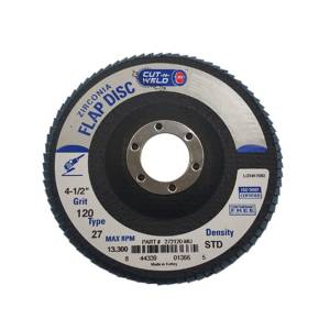 T27 Zirconia Flap Discs 4.5", Standard Density, Grit 120